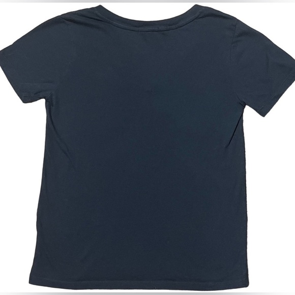 FOREVER 21 Womens Black Solid V-Neck Graphic T-shirt with pocket Small Cotton - Picture 12 of 16